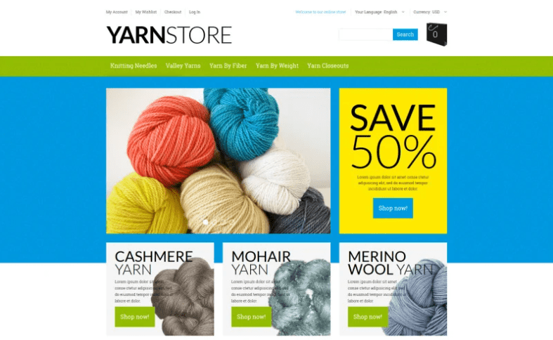 Yarn Online Store Magento Theme