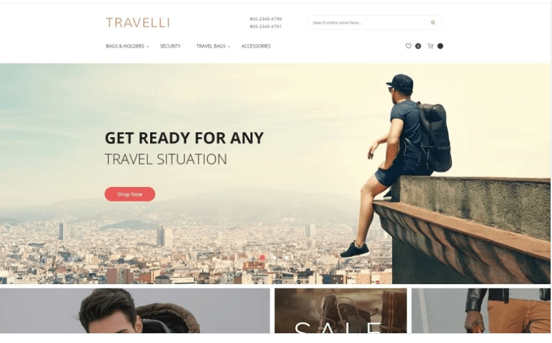 Travelli Travel Equipment Tourist Gear Magento Theme