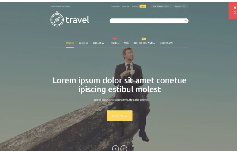 Travelers Paradise Magento Theme