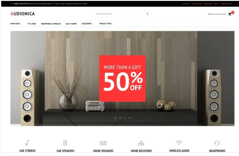 Audionica Audio Shop Magento Theme