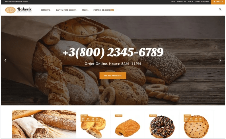 Bakerix Bakery Cakes Responsive Magento Theme