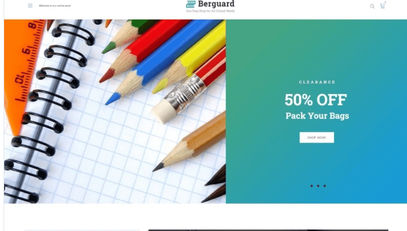 Berguard Office Stationery Supplies Magento Theme