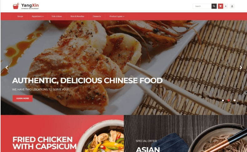 YangXin Chinese Restaurant Magento Theme