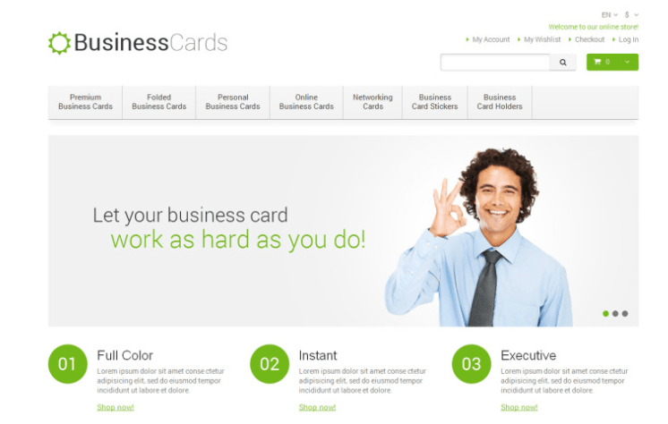 Business Cards Store Magento Theme