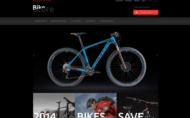 Bikes and Supplies Magento Theme