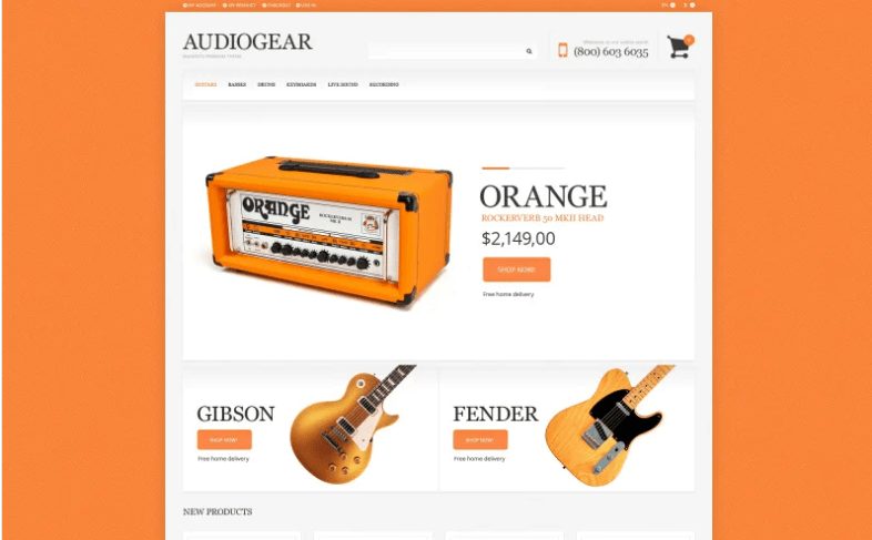 Audio Store Responsive Magento Theme