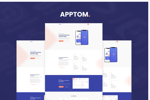 Apptom App Software Showcase Elementor Template Kit