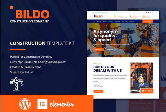 Bildo Construction Elementor Template Kit