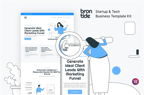 Brontide – IT Solutions Technology Startup Elementor Template Kit