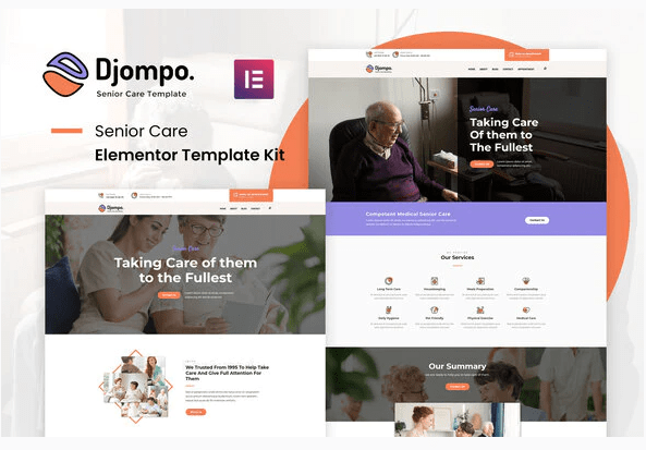 Djompo Kit Senior Care Elementor Template Kit