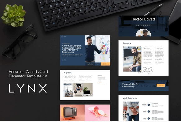 Lynx Resume and CV Elementor Template Kit