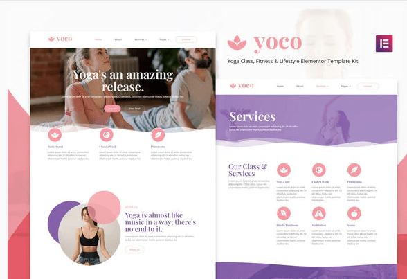 Yoco Yoga Studio Elementor Template Kit