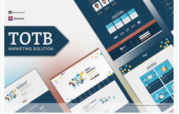 TOTB Marketing Solution Elementor Template kit 1