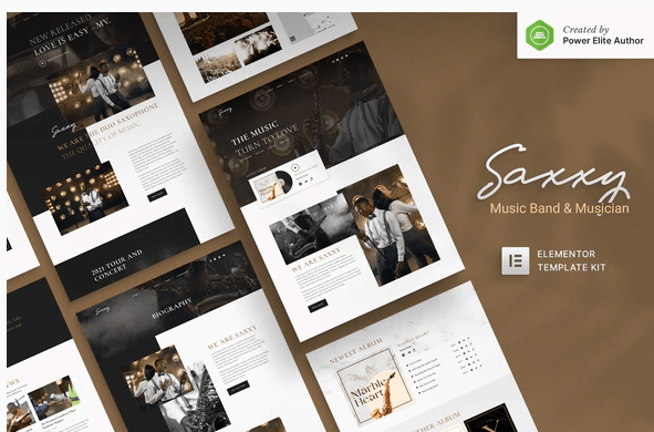 Saxxy Music Band Musician Elementor Template Kit