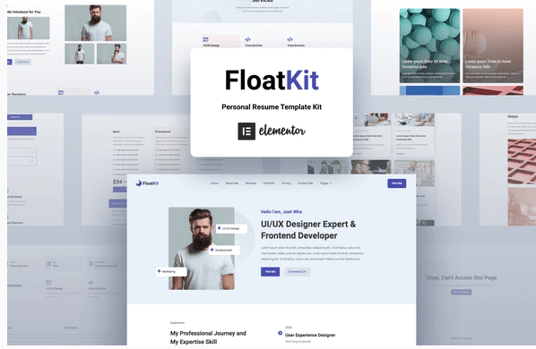 FloatKit Personal Resume Elementor Template Kit 1