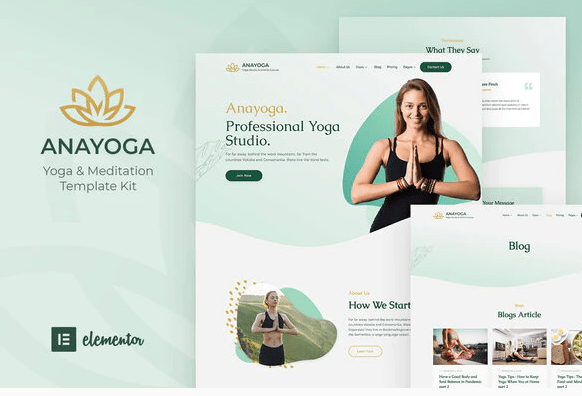 Anayoga Yoga Teacher Studio Elementor Template Kit