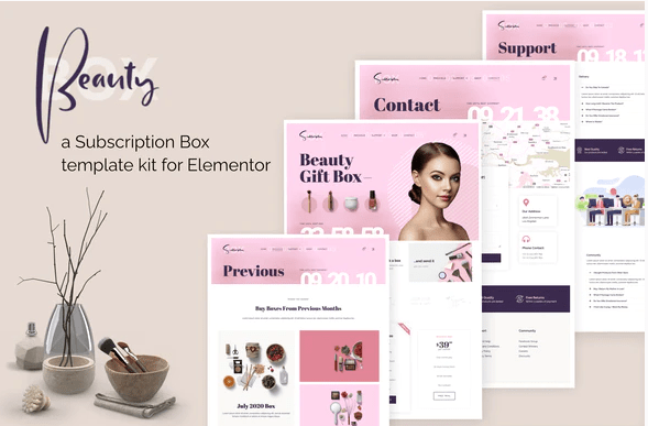 BeautyBox Subscription Box Elementor Template Kit