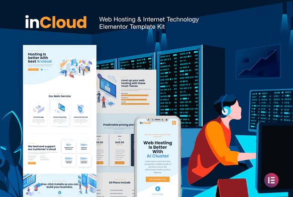 inCloud Web Hosting Elementor Template Kit