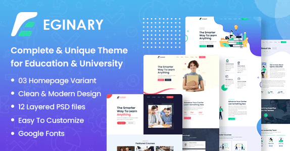 Eginary Online Education PSD Template