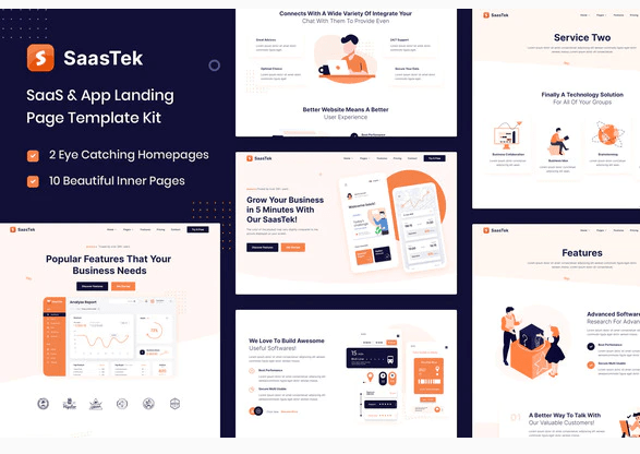 SaasTek SaaS Technology Elementor Template Kit