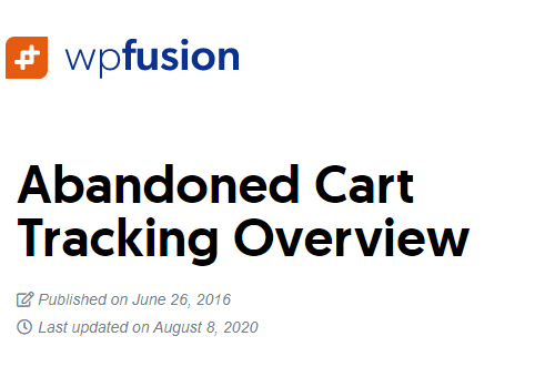 WP Fusion – Abandoned Cart