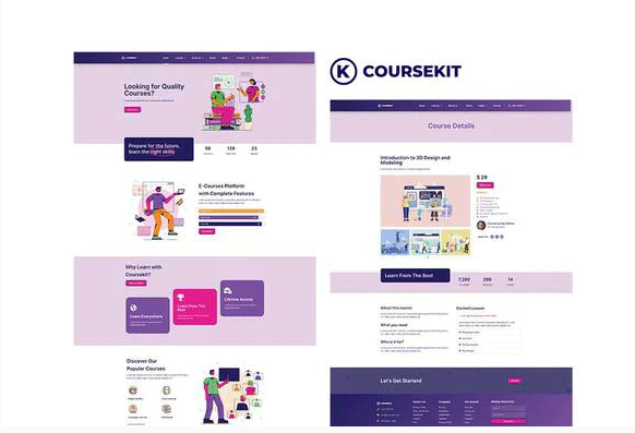 CourseKit Online e Learning Elementor Template Kit