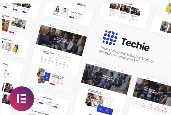 Techie Tech Company Digital Startup Elementor Template Kit