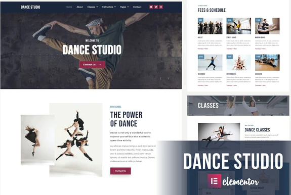 Dance Studio Elementor Template Kit