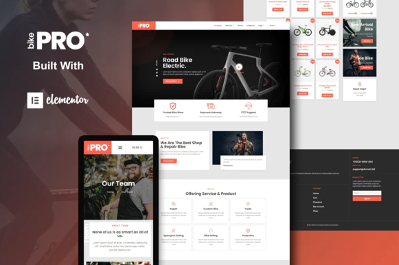 BikePro WooCommerce Elementor Template Kit