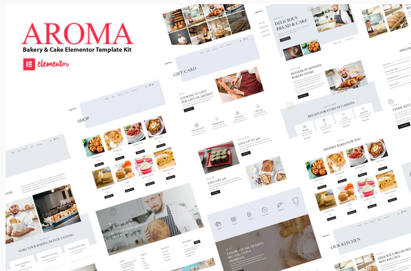 Aroma Bakery Cake Elementor Template Kit