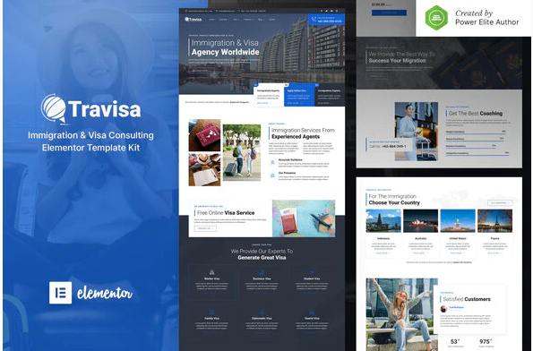 Travisa – Immigration Visa Consulting Elementor Template Kit