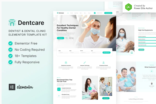 Dentcare – Dentist Dental Clinic Elementor Template Kit