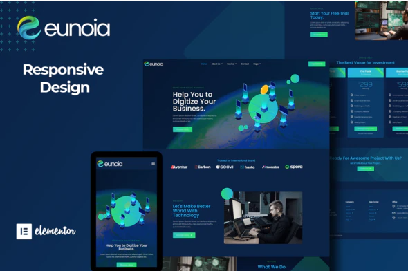Eunoia Tech Company Digital Service Elementor Template Kit