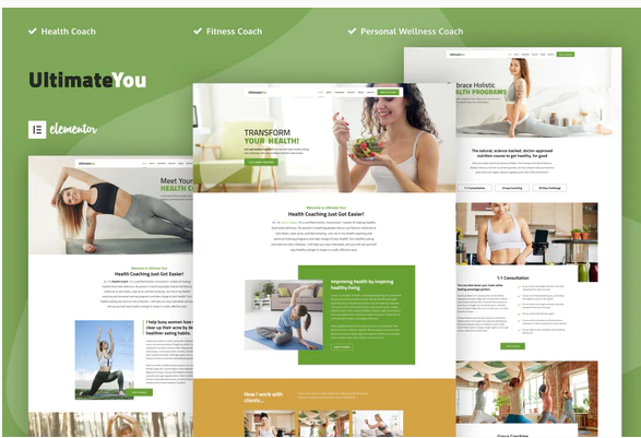 UltimateYou Health Coach Elementor Template Kit