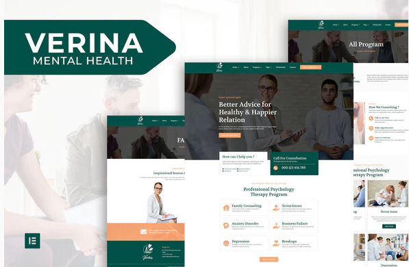 Verina Mental Health Elementor Template Kit