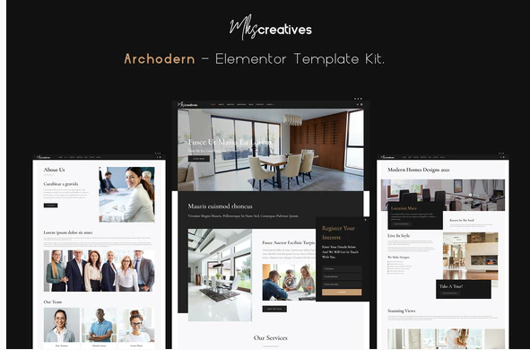 Archodern Interior Architecture Elementor Template Kit 1