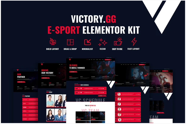 Victory Esports Gaming Elementor Template Kit