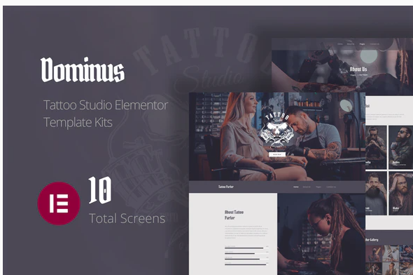 Dominus Tattoo Studio Elementor Template Kits