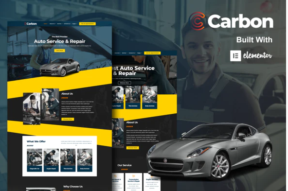 Carbon Car Service Elementor Template Kit