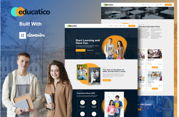 Educatico Education School Online Courses Elementor Template Kit