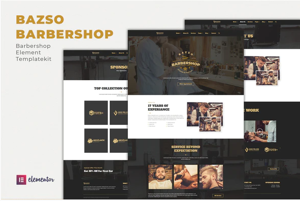 Bazso Barbershop Elementor Template Kit