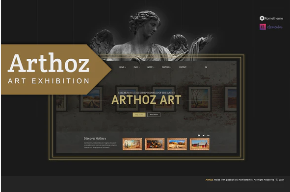 Arthoz Art Exhibition Elementor Template kit