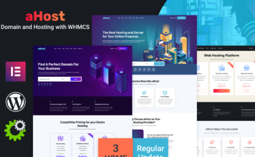 aHost Domain and Hosting theme with WHMCS Support WordPress Theme