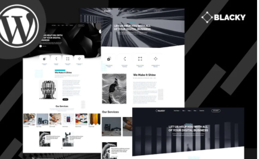 Blacky Minimal Dark Digital Agency WordPress Theme