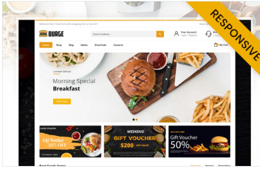 Burge Fast Food Store WooCommerce Theme