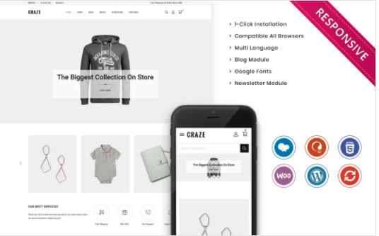 Craze The Fashion Store Responsive WooCommerce Theme