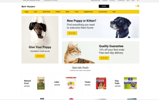 Best Friends Pets Store Clean OpenCart Template