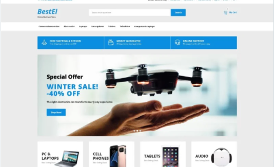 BestEl Electronics Store Ready To Use Minimalistic OpenCart Template