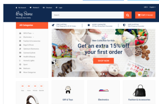 Big Store Elegant Wholesale Online Shop OpenCart Template