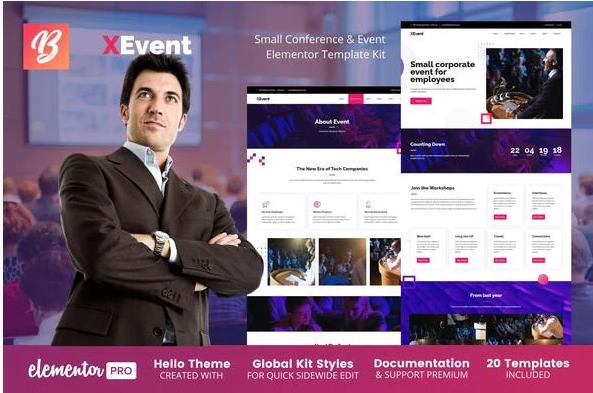 XEvent Small Conference Event Elementor Template Kit